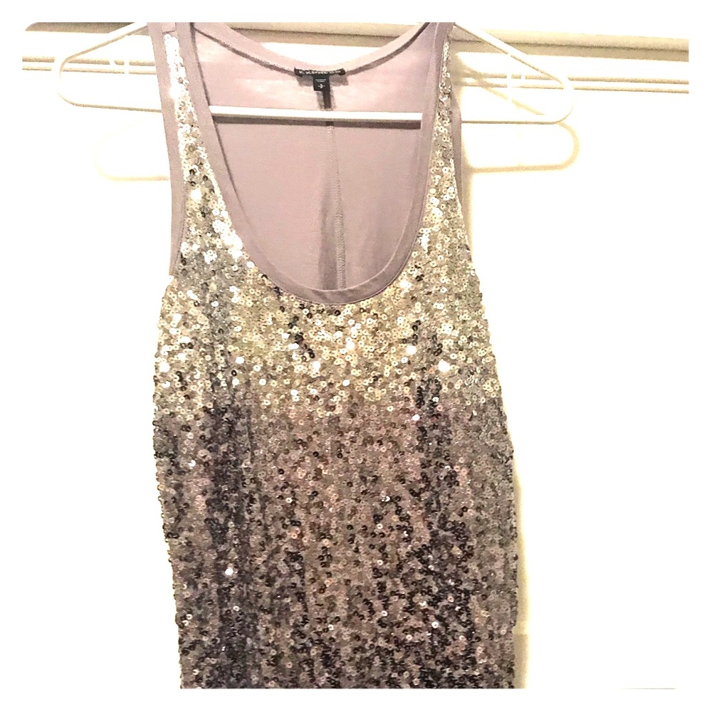 Express Gray Sequence Tank Top S P